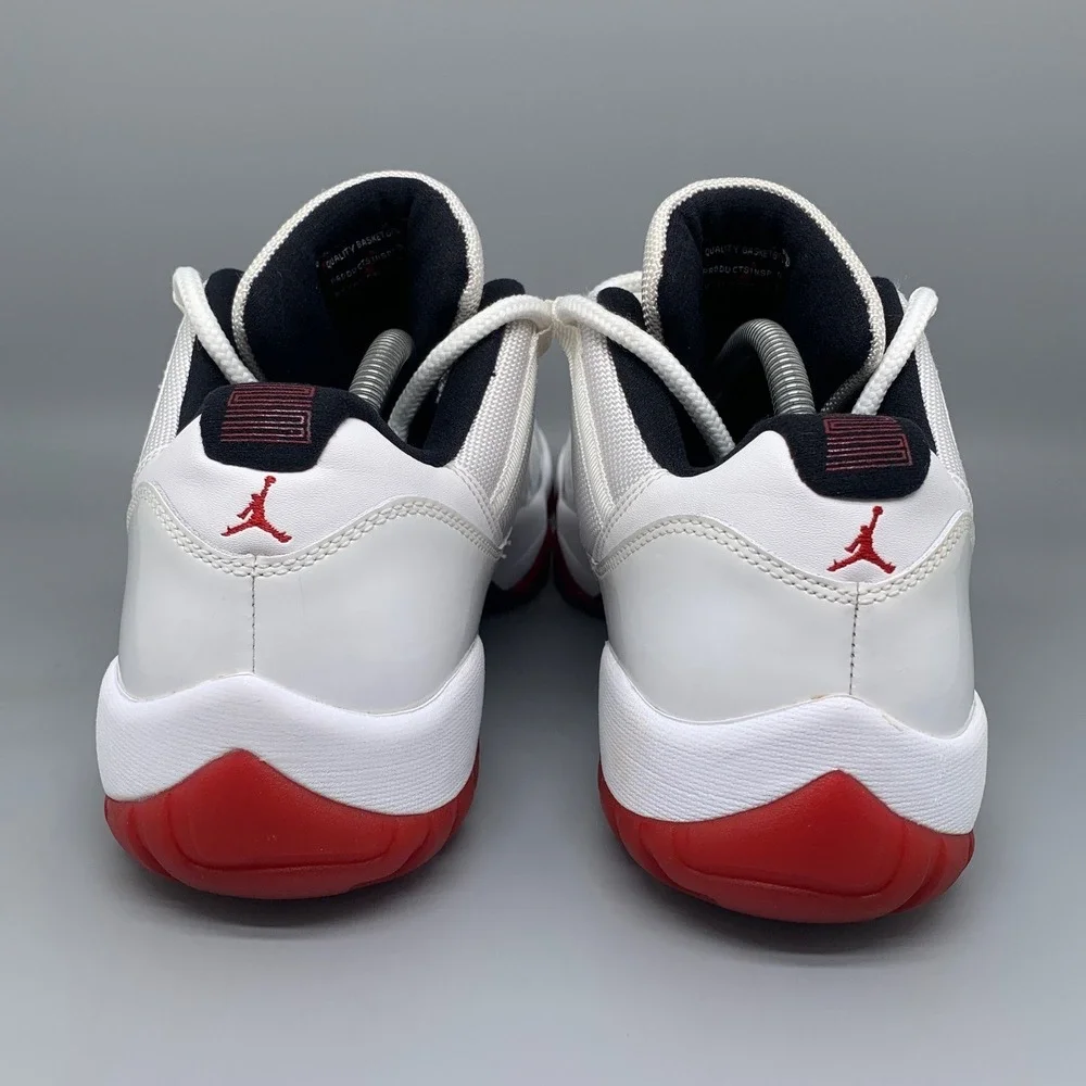 Jordan 11 Retro Low Cherry‎ White Red Basketball Shoes 528895-101 Men's Sz 12